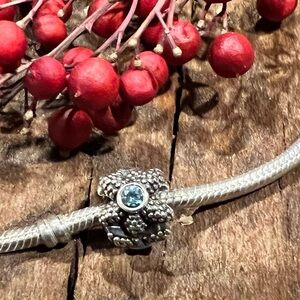 Authentic Pandora Sea Star Charm Starfish  Synthetic Blue Turquoise Spinel